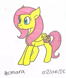 Size: 722x850 | Tagged: artist:cmara, derpibooru import, fluttershy, safe, solo, traditional art