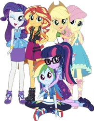 Size: 1047x1339 | Tagged: safe, derpibooru import, editor:superbobiann, applejack, fluttershy, rainbow dash, rarity, sci-twi, sunset shimmer, twilight sparkle, equestria girls, equestria girls series, forgotten friendship, clothes, converse, shoes, simple background, transparent background