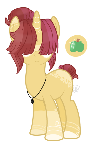 Size: 1365x2006 | Tagged: safe, artist:jaysey, derpibooru import, oc, oc:sunrise applespark, unofficial characters only, unicorn, base used, female, hair over eyes, jewelry, mare, necklace, offspring, parent swap au, parent:bright mac, parent:twilight velvet, parents:brightvelvet, simple background, solo, transparent background