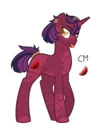 Size: 766x956 | Tagged: safe, artist:jaysey, derpibooru import, oc, oc:bloodmoon, unofficial characters only, unicorn, base used, magical lesbian spawn, male, offspring, parent:tempest shadow, parent:twilight sparkle, parents:tempestlight, simple background, solo, stallion, tongue out, transparent background