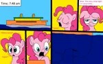 Size: 1001x625 | Tagged: artist:didgereethebrony, comic:wreck of the renaissance, derpibooru import, female, mare, ocean, open mouth, pinkie pie, pinkie sense, rock, safe, sailing, ship, solo, underwater