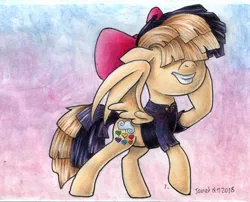 Size: 900x728 | Tagged: safe, artist:andpie, derpibooru import, songbird serenade, pony, my little pony: the movie, pose, smiling, solo, traditional art