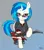Size: 673x768 | Tagged: safe, artist:bigrigs, derpibooru import, vinyl scratch, pony, unicorn, boots, clothes, electric guitar, female, guitar, heavy metal, image, jacket, leather jacket, looking at you, mare, musical instrument, png, red eyes, rock (music), shoes, solo, sunglasses