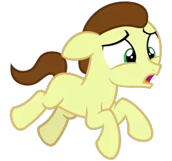 Size: 3000x2800 | Tagged: safe, artist:cheezedoodle96, derpibooru import, pony morty, ponified, earth pony, pony, grannies gone wild, .svg available, colt, floppy ears, jumping, male, morty smith, rick and morty, running, scared, simple background, solo, svg, transparent background, vector