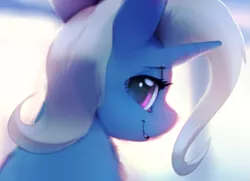 Size: 721x521 | Tagged: safe, artist:lunarmarshmallow, derpibooru import, trixie, pony, unicorn, female, lidded eyes, looking at you, mare, smiling, solo