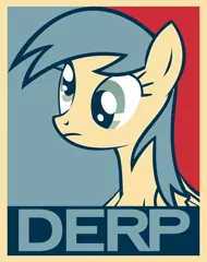 Size: 2000x2525 | Tagged: safe, artist:stay gold, derpibooru import, derpy hooves, pegasus, pony, derp, female, hope poster, limited palette, mare, solo, swag, walking