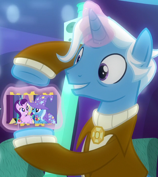 Size: 640x716 | Tagged: celestial advice, cropped, derpibooru import, edit, edited screencap, equestrian pink heart of courage, grannies gone wild, jack pot, safe, screencap, starlight glimmer, trixie