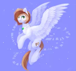 Size: 2057x1911 | Tagged: safe, artist:nightskrill, derpibooru import, oc, oc:coffee cream, unofficial characters only, pegasus, pony, flying, jewelry, male, necklace, solo, spread wings, stallion, wings