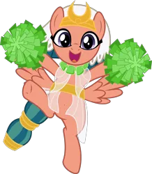 Size: 5292x6082 | Tagged: safe, artist:jhayarr23, derpibooru import, idw, somnambula, pegasus, pony, legends of magic, spoiler:comiclomannual, absurd resolution, belly button, cheering, cheerleader, cute, female, idw showified, looking at you, mare, open mouth, pom pom, simple background, solo, somnambetes, transparent background, vector