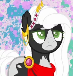Size: 982x1014 | Tagged: safe, artist:arcticwinds143, derpibooru import, oc, oc:shout trickster, unofficial characters only, earth pony, pony, base used, crown, female, jewelry, mare, regalia, solo