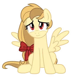 Size: 3157x3320 | Tagged: safe, artist:estories, derpibooru import, oc, oc:alice goldenfeather, unofficial characters only, pegasus, pony, bow, female, high res, mare, simple background, sitting, solo, transparent background, vector