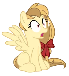 Size: 3320x3693 | Tagged: safe, artist:estories, derpibooru import, oc, oc:alice goldenfeather, unofficial characters only, pegasus, pony, bow, female, high res, mare, simple background, sitting, solo, transparent background, vector, wide eyes