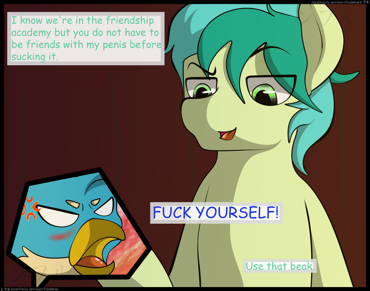 Size: 2350x1850 | Tagged: suggestive, artist:flash_draw, derpibooru import, gallus, sandbar, earth pony, gryphon, pony, comic:boring days, blushing, cheater, comic, cross-popping veins, dialogue, forced, gallbar, gay, hentai quotes, implied penis, male, nervous, orientation play, poker, rage, rage face, shipping, swearing, vulgar, white eyes