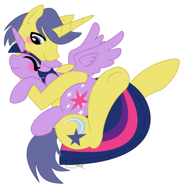 Size: 1768x1796 | Tagged: safe, artist:leanne264, derpibooru import, comet tail, twilight sparkle, twilight sparkle (alicorn), alicorn, pony, base used, cometlight, cuddling, female, male, shipping, simple background, straight, transparent background