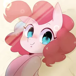 Size: 2617x2630 | Tagged: safe, artist:koto, derpibooru import, pinkie pie, earth pony, pony, female, looking at you, mare, simple background, solo
