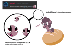Size: 1080x720 | Tagged: safe, artist:yipsy, derpibooru import, oc, oc:bread, unofficial characters only, pony, animated, bread, dialogue, food, weh