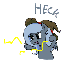 Size: 700x641 | Tagged: safe, artist:yipsy, derpibooru import, oc, oc:panne, unofficial characters only, bat pony, pony, animated, fangs, female, filly, glare, hat, heck, magic, open mouth, simple background, smiling, smirk, solo, white background, witch hat, wizard hat