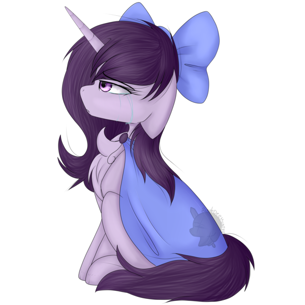 Size: 5000x5000 | Tagged: absurd resolution, artist:bladedeehunter, bow, cloak, clothes, crying, derpibooru import, hair bow, oc, oc:amethyst heartstone, safe, simple background, solo, transparent background