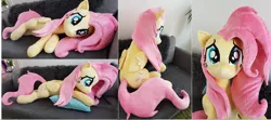 Size: 8848x3920 | Tagged: safe, artist:epicrainbowcrafts, derpibooru import, fluttershy, pony, high res, irl, life size, photo, plushie, prone, solo