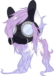 Size: 490x689 | Tagged: safe, artist:sweethearttarot, derpibooru import, oc, unofficial characters only, unicorn, base used, broken horn, commission, donkey ears, gas mask, male, mask, simple background, solo, transparent background