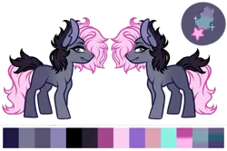 Size: 1092x731 | Tagged: safe, artist:sweethearttarot, deleted from derpibooru, derpibooru import, oc, unofficial characters only, earth pony, pony, color palette, commission, cutie mark, donkey ears, reference sheet, simple background, solo, transparent background