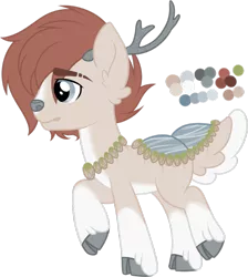Size: 846x944 | Tagged: antlers, artist:sweethearttarot, derpibooru import, fawn pond, oc, oc:benji, old design, original species, pond pony, safe, simple background, solo, transparent background, unofficial characters only