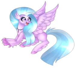 Size: 1024x938 | Tagged: artist:sachanart, classical hippogriff, derpibooru import, hippogriff, prone, safe, school daze, silverstream, simple background, solo, transparent background