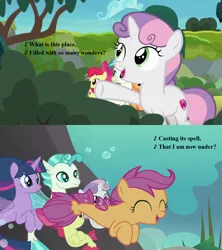 Size: 1200x1350 | Tagged: alicorn, apple bloom, cropped, cute, cutealoo, cutie mark, derpibooru import, diasweetes, edit, edited screencap, happy, harmonizing heights, lyrics, safe, scootaloo, screencap, sea-mcs, seaponified, seapony apple bloom, seapony (g4), seapony scootaloo, seapony sweetie belle, seapony twilight, seaquestria, so many wonders, song reference, species swap, surf and/or turf, sweetie belle, terramar, text, the cmc's cutie marks, the cutie mark chronicles, tree, twilight sparkle, twilight sparkle (alicorn)