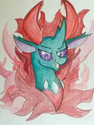 Size: 2448x3264 | Tagged: artist:luxiwind, bust, changedling, changeling, derpibooru import, high res, pharynx, portrait, prince pharynx, safe, solo, traditional art