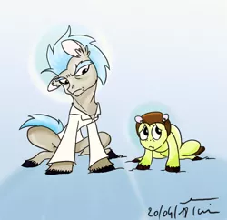 Size: 2120x2051 | Tagged: safe, artist:falloutmuse, derpibooru import, pony morty, pony rick, ponified, earth pony, pony, grannies gone wild, duo, morty smith, rick and morty, rick sanchez