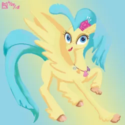 Size: 1500x1500 | Tagged: artist:kelseyleah, classical hippogriff, derpibooru import, gradient background, hippogriff, my little pony: the movie, princess skystar, safe, solo