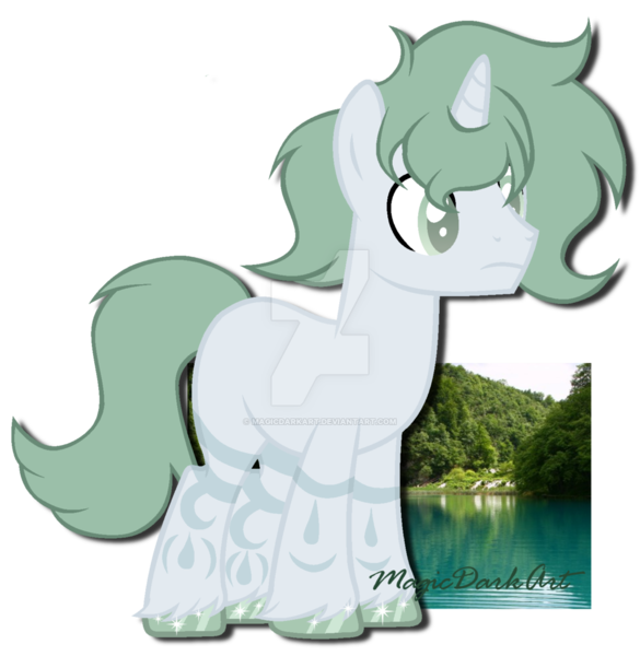 Size: 1024x1051 | Tagged: safe, artist:magicdarkart, derpibooru import, oc, oc:green river, unofficial characters only, pony, unicorn, male, simple background, solo, stallion, transparent background, watermark