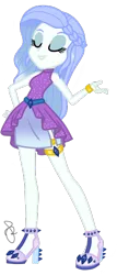 Size: 236x550 | Tagged: safe, artist:ilaria122, artist:selenaede, derpibooru import, part of a set, oc, oc:sapphire blue, unofficial characters only, equestria girls, belt, braces, clothes, cute, equestria girls-ified, eyes closed, female, high heels, jewelry, next generation, not rarity, offspring, parent:fancypants, parent:rarity, parents:raripants, shoes, side slit, simple background, skirt, smiling, solo, transparent background