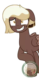 Size: 2344x4688 | Tagged: safe, artist:besttubahorse, derpibooru import, oc, oc:sweet mocha, unofficial characters only, pegasus, pony, alternate hairstyle, female, floppy ears, freckles, manecut, mare, nervous, short hair, simple background, solo, transparent background, vector, watermark