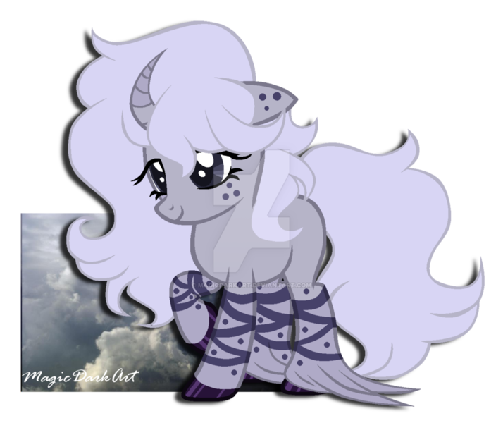 Size: 1024x861 | Tagged: safe, artist:magicdarkart, derpibooru import, oc, oc:yuno, unofficial characters only, pony, unicorn, curved horn, female, mare, simple background, solo, transparent background, unshorn fetlocks, watermark