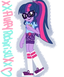 Size: 1024x1229 | Tagged: safe, artist:xxfluffypachirisuxx, derpibooru import, sci-twi, twilight sparkle, equestria girls, legend of everfree, camp everfree outfits, clothes, converse, cute, looking at you, raised leg, shoes, simple background, sneakers, solo, stock vector, transparent background, twiabetes, waving