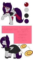 Size: 2362x4199 | Tagged: safe, artist:xcinnamon-twistx, derpibooru import, oc, oc:cinnamon twist, unofficial characters only, pegasus, pony, :p, cat ears, clothes, collar, fangs, female, flower, flower in hair, maid, mare, reference sheet, silly, simple background, socks, solo, tongue out, transparent background