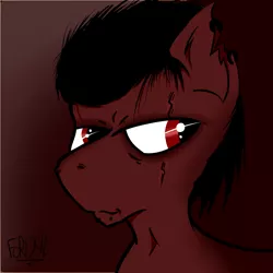 Size: 2000x2000 | Tagged: artist:fordsie, bust, dark, derpibooru import, oc, oc:motionless, portrait, safe, scar