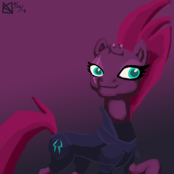 Size: 1500x1500 | Tagged: safe, artist:kelseyleah, derpibooru import, tempest shadow, pony, my little pony: the movie, gradient background, solo