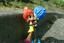 Size: 6000x4000 | Tagged: safe, artist:artofmagicpoland, derpibooru import, flash sentry, sunset shimmer, equestria girls, doll, equestria girls minis, eqventures of the minis, hape, hug, not shipping, toy