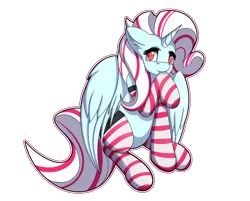 Size: 3600x2894 | Tagged: safe, artist:4clop, derpibooru import, oc, oc:lolo june, unofficial characters only, alicorn, pony, alicorn oc, clothes, female, kneesocks, mare, simple background, socks, solo, striped socks, thigh highs, transparent background, wings