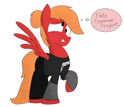 Size: 1999x1723 | Tagged: suggestive, artist:moonatik, derpibooru import, oc, oc:moonatik, unofficial characters only, pegasus, pony, blushing, clothes, male, metallica, raised hoof, shirt, simple background, solo, stallion, t-shirt, transparent background