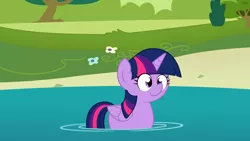 Size: 4500x2545 | Tagged: safe, artist:slb94, derpibooru import, twilight sparkle, twilight sparkle (alicorn), alicorn, pony, behaving like a bird, cute, solo, swanlight sparkle, swimming, twiabetes