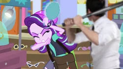 Size: 1072x601 | Tagged: safe, derpibooru import, edit, edited screencap, screencap, starlight glimmer, equestria girls, mirror magic, spoiler:eqg specials, abuse, beating a dead horse, downvote bait, drama, edgy, glimmerbuse, starlight drama