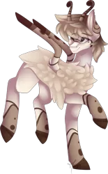 Size: 1182x1911 | Tagged: safe, artist:mauuwde, derpibooru import, oc, grottoling, original species, pony, male, one eye closed, simple background, solo, transparent background, wink