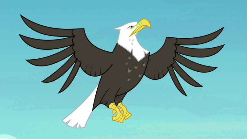 Size: 1280x720 | Tagged: animal, bald eagle, bird, derpibooru import, eagle, flying, safe, screencap, solo, spread wings, star spangled banner, surf and/or turf, wings, your heart is in two places
