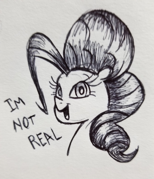 Size: 3024x3503 | Tagged: safe, artist:smirk, derpibooru import, pinkie pie, earth pony, pony, anti-bronybait, bust, image, jpeg, monochrome, portrait, reality sucks, solo, traditional art, we know