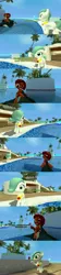 Size: 1920x8640 | Tagged: 3d, artist:soad24k, colt, colt quest, comic, derpibooru import, female, filly, gmod, inflatable, male, oc, oc:emerald jewel, oc:ruby rouge, pool toy, safe, swimming pool