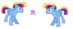 Size: 2912x1168 | Tagged: safe, artist:thesmall-artist, derpibooru import, oc, oc:dashing star, pegasus, pony, magical lesbian spawn, male, offspring, parent:rainbow dash, parent:twilight sparkle, parents:twidash, simple background, solo, stallion, transparent background