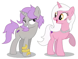 Size: 4096x3134 | Tagged: safe, artist:dragonchaser123, derpibooru import, oc, oc:bright quartz, oc:rose quartz, unofficial characters only, unicorn, female, mare, simple background, transparent background, twins, vector